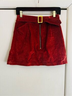 Lejay Boho Velvet Mini Mod 90s Club Y2K Western Cowgirl Skirt 2